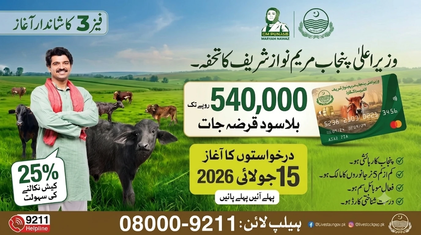 ​CM Punjab Livestock Card Scheme Phase 3 2026 for Farmers